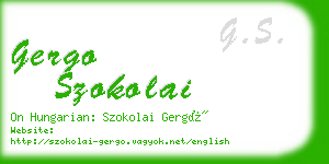 gergo szokolai business card